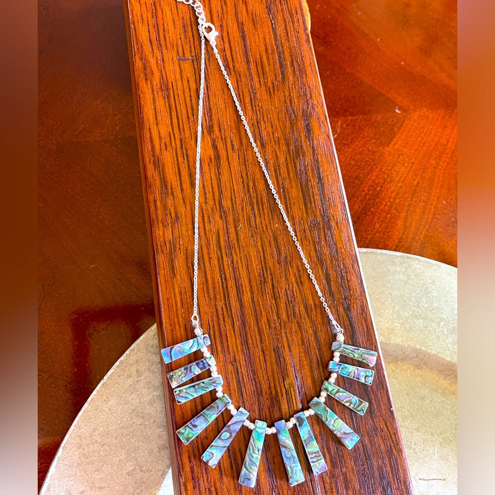 Silver & Turquoise Shell Necklace